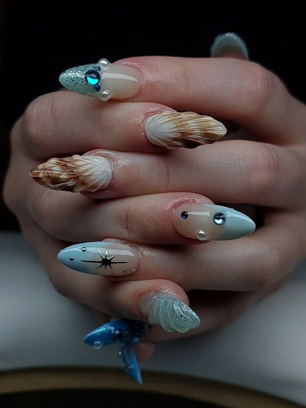 Shell charm Gel-X extensions